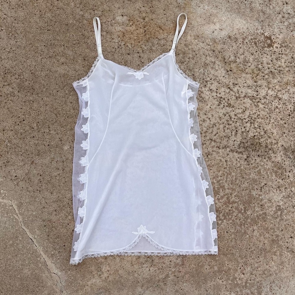 Vintage white Lace slip dress